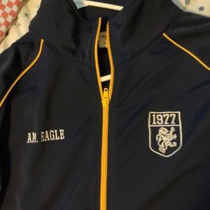 Navy Blue American Eagle Track Jacket